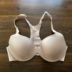 Victoria's Secret Lined Demi Bra 34D Beige Underwire Front Closure Racerback